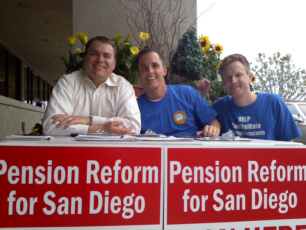 Carl DeMaio and pension reform supporters, Sunday, Sept. 25